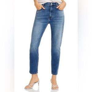 NWT Aqua Bloomingdale’s Exclusive High Rise Cropped Slim Jeans in Dakota Blue 29